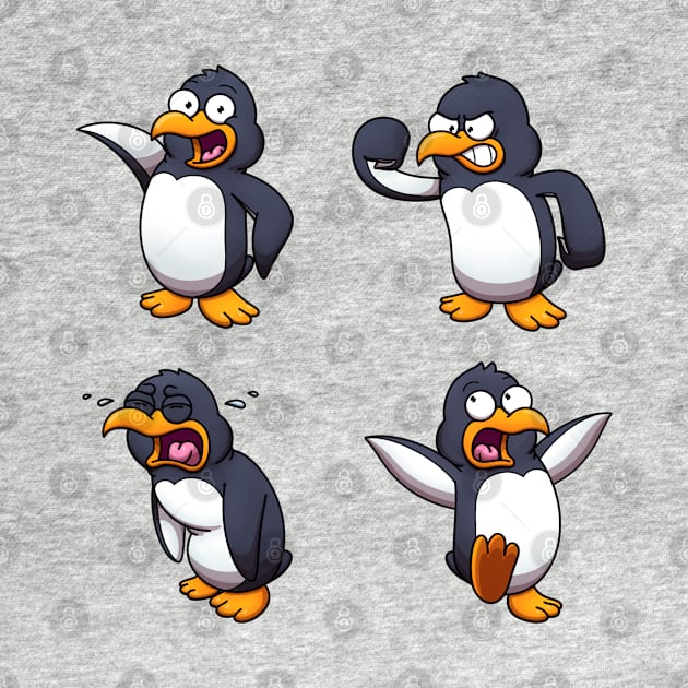 Cute Cartoon Penguin Sticker Pack by TheMaskedTooner